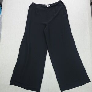 Nygard Collection Pants Womens 16 Black Wide Leg Pull On 100% Polyester Dressy